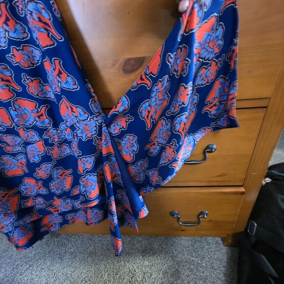 ANTHROPOLOGIE Peter Som X Made in Kind Tiered Floral Dress Size 4 Blue Red - Picture 7 of 15